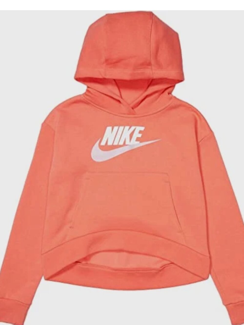 Nike Girls Sportswear Pullover Hoodie Magic Ember/Pink Foam/White